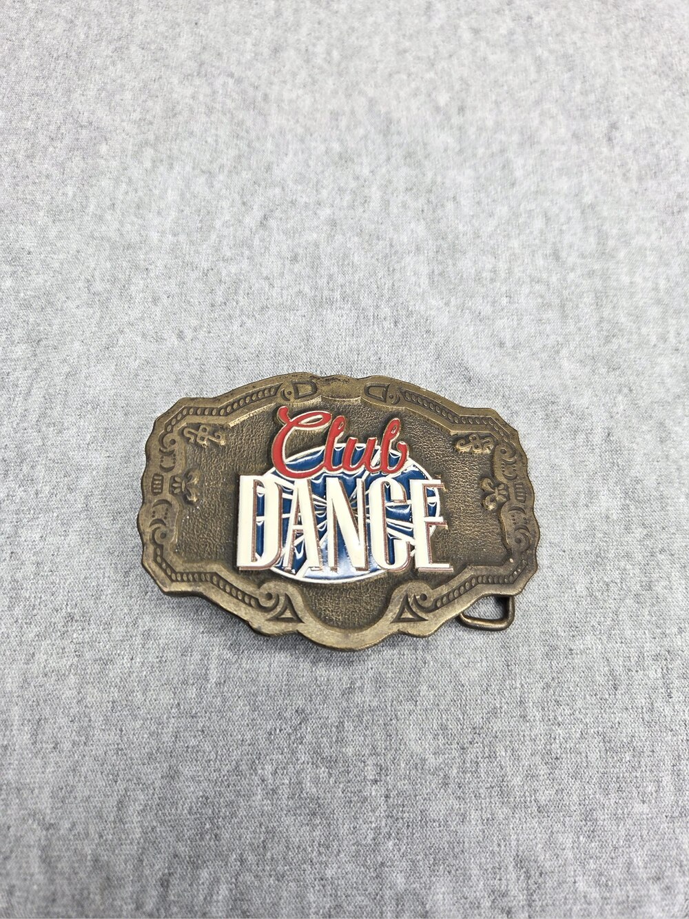 Club Dance Belt Buckle TNN TV Show HIT Enamel Solid Brass Retro 1990s
